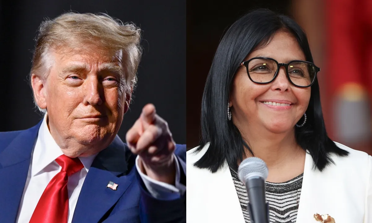 Donald Trump y Delcy Rodríguez se reunieron por primera vez en Nueva York a puerta cerrada