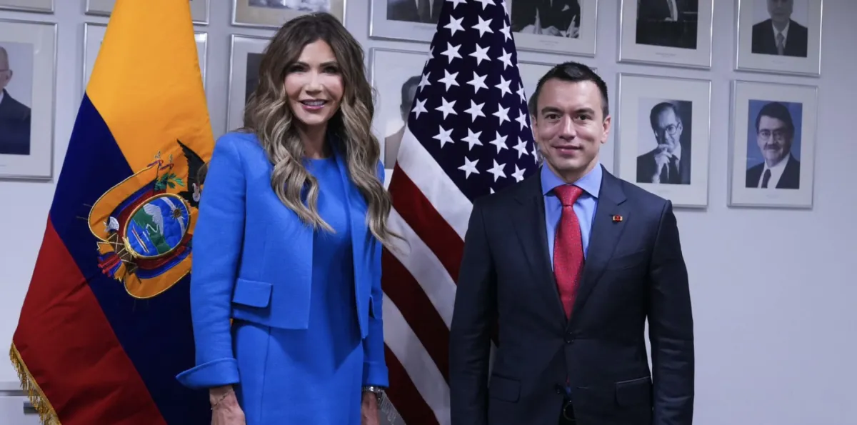Daniel Noboa se reunió con Kristi Noem en Nueva York para hablar de seguridad