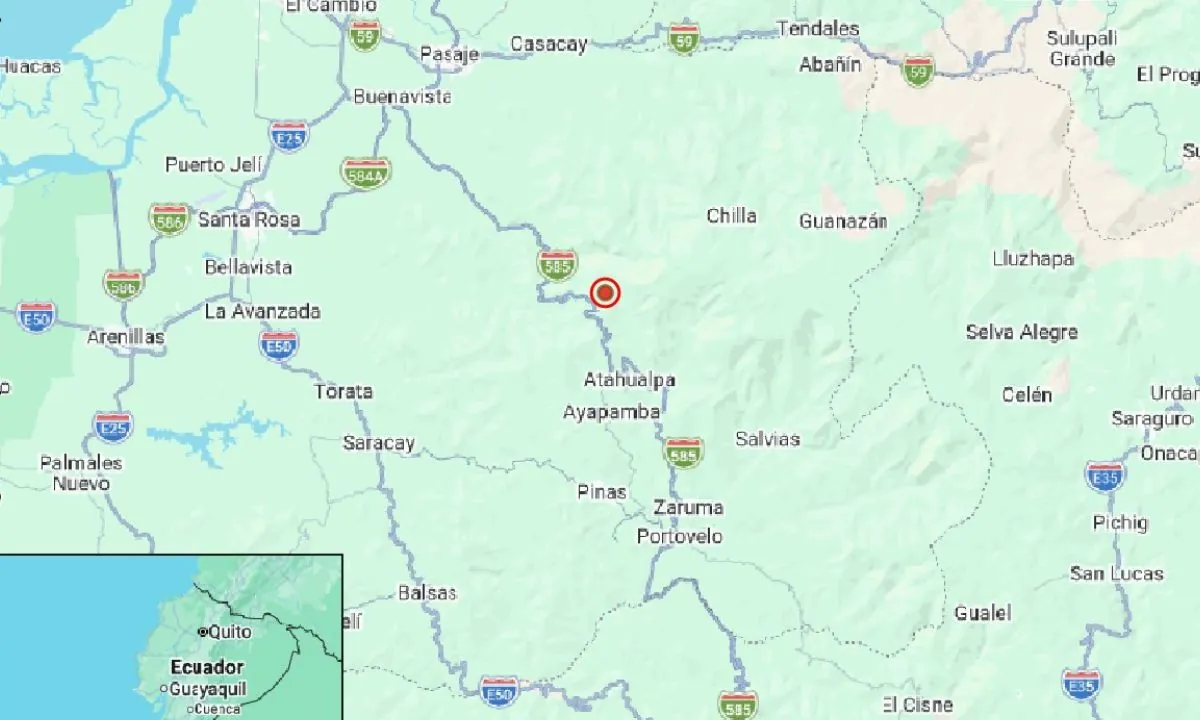Un temblor se registró en el sur de Ecuador la noche del domingo 4 de octubre
