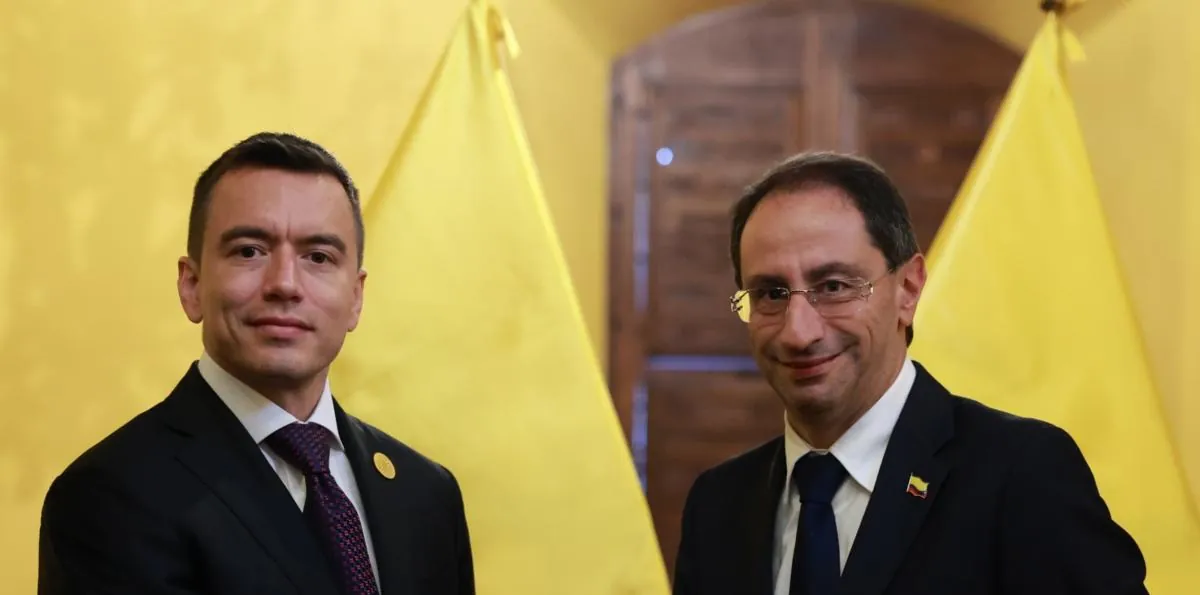 Daniel Noboa oficializa viaje a Colombia para posesión de Abelardo de la Espriella