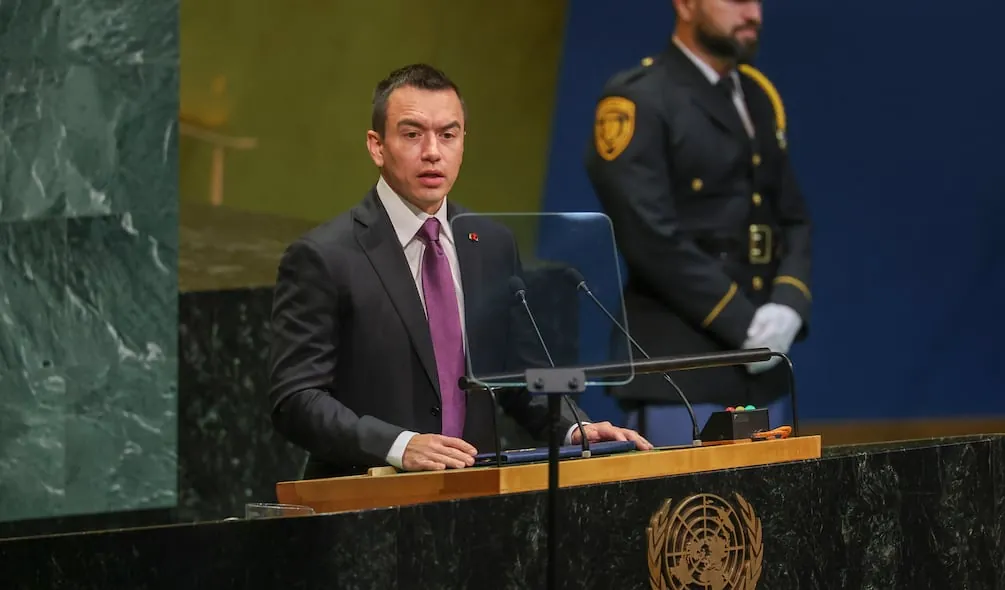 ‘Las mafias ya se coordinaron. Nos toca a nosotros hacerlo mejor’, exhortó Daniel Noboa en Asamblea General de la ONU