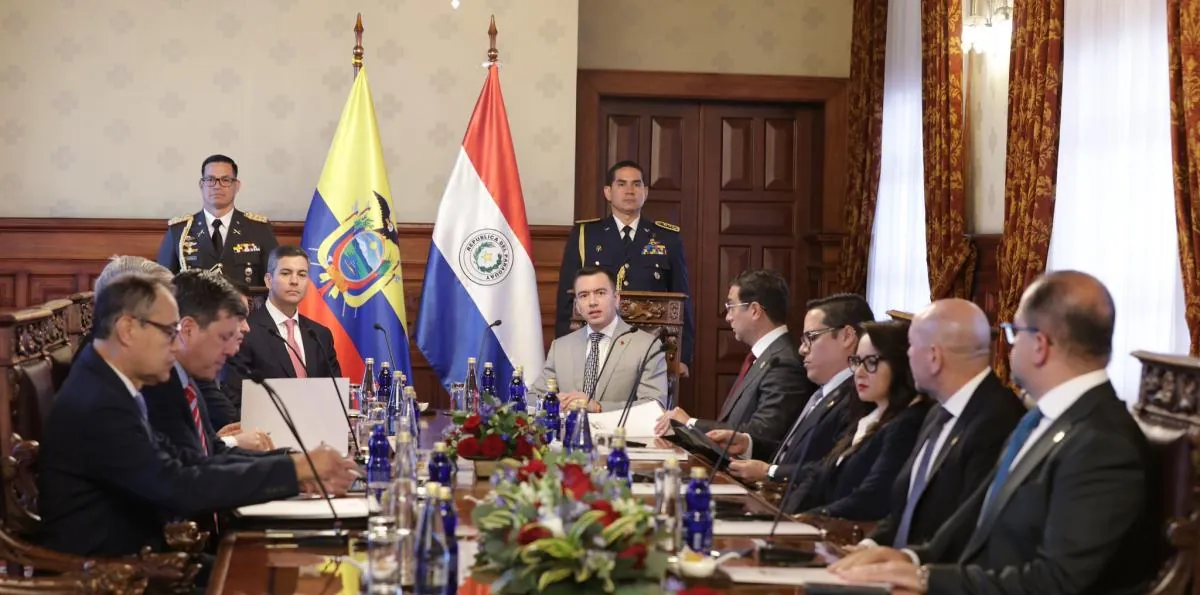 Noboa y Peña fortalecen la cooperación bilateral entre Ecuador y Paraguay enfocados en seguridad y comercio