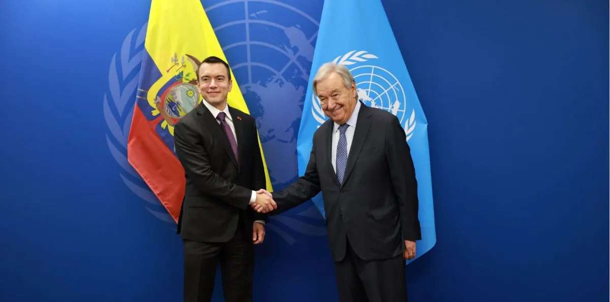 Noboa se reunió con António Guterres: esto acordaron sobre la lucha contra el narcotráfico