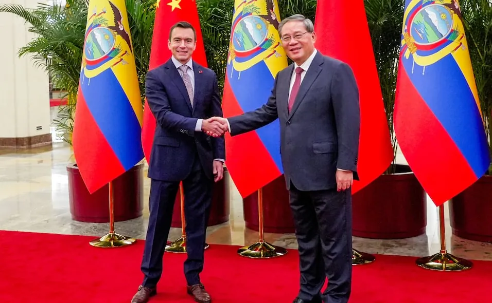 Daniel Noboa y primer ministro chino abordaron ampliación de exportaciones e inversiones para Ecuador