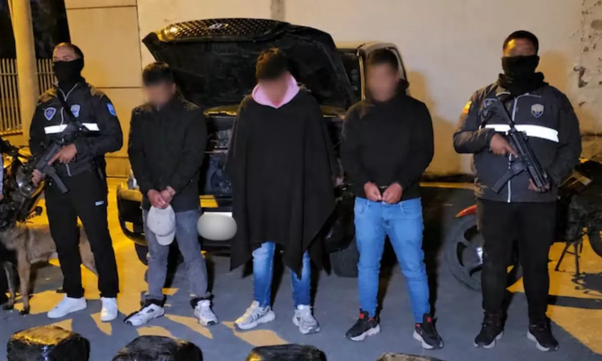 Tres ciudadanos extranjeros fueron detenidos con 300 kilos de marihuana en Carchi