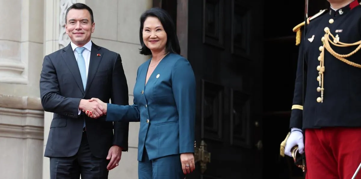 Daniel Noboa y Keiko Fujimori acuerdan trabajar juntos para enfrentar a un 'mega Niño' en Ecuador y Perú
